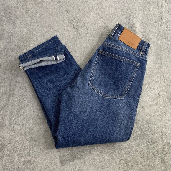 Taylor Stitch Jeans Mens 26x23” Democratic Selvedge Red Line Blue Wash Denim - Picture 1 of 16